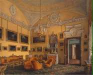 Hau Edward Petrovich Interiors of the Winter Palace. The First Reserved Apartment. The Drawing-Room of Duke M. Leuchtenberg - Hermitage